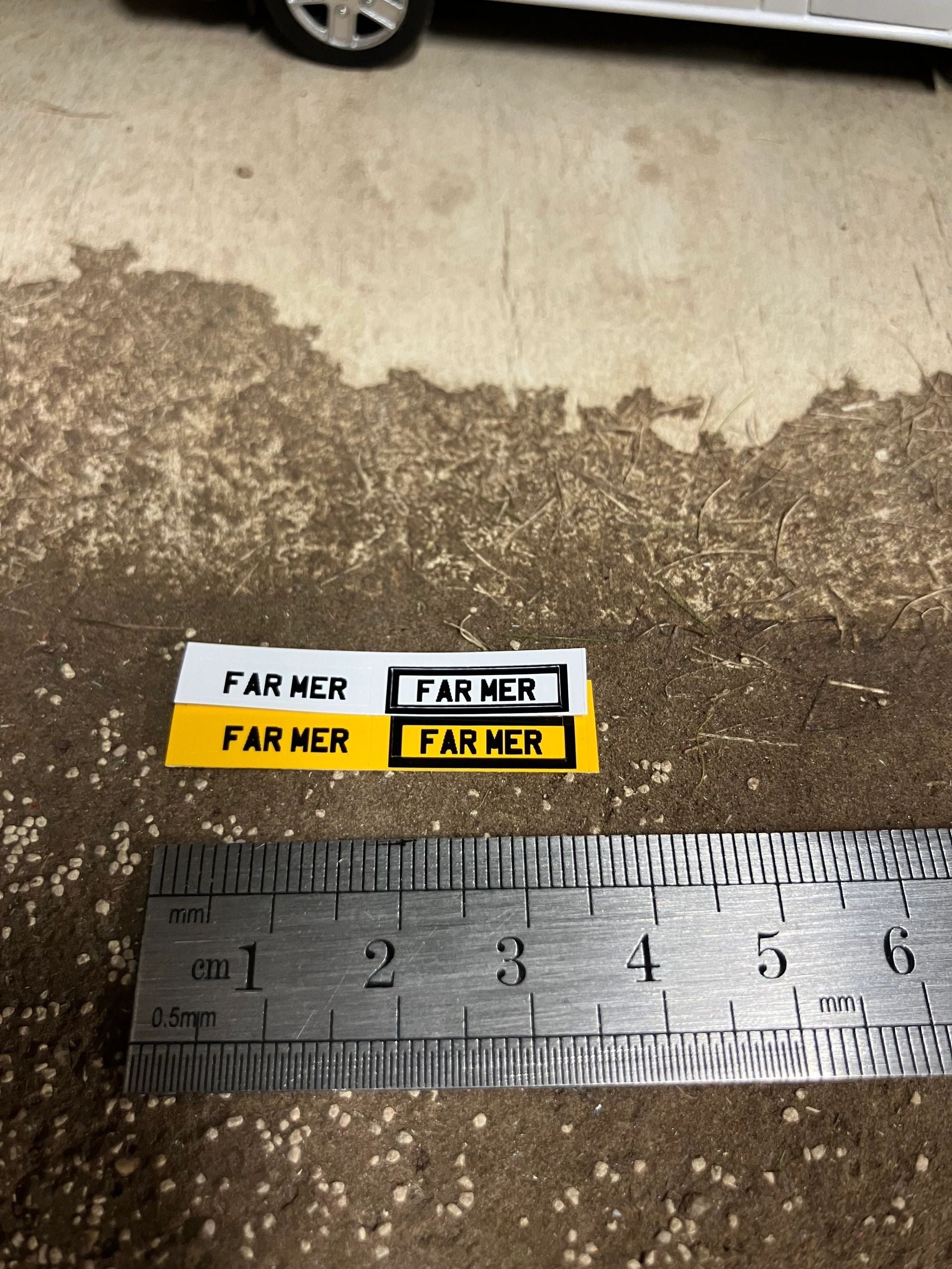 FAR MER number plates Professional Pre Cut High quality vinyl decal packs stickers 1:32 scale Image