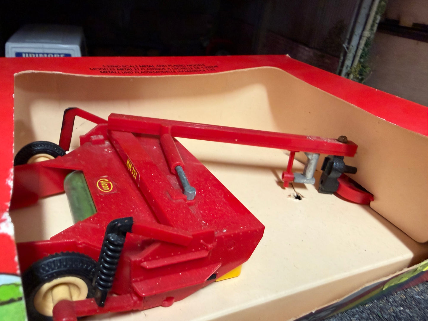 Vintage Britains Vicon Grass Mower 9531 Rainbow Box Obsolete 1:32 Scale