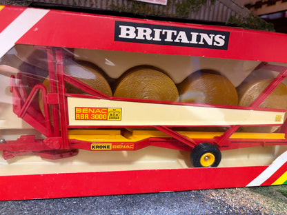 9534 Vintage Britains Krone Benac RBR 3000 bale trailer 1:32 scale Rainbow box Obsolete