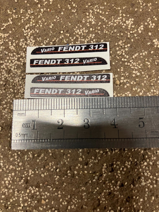 Fendt 312 Tractor black silver red decals Professional pre cut High quality vinyl farm machinery decals 1:32 scale Image