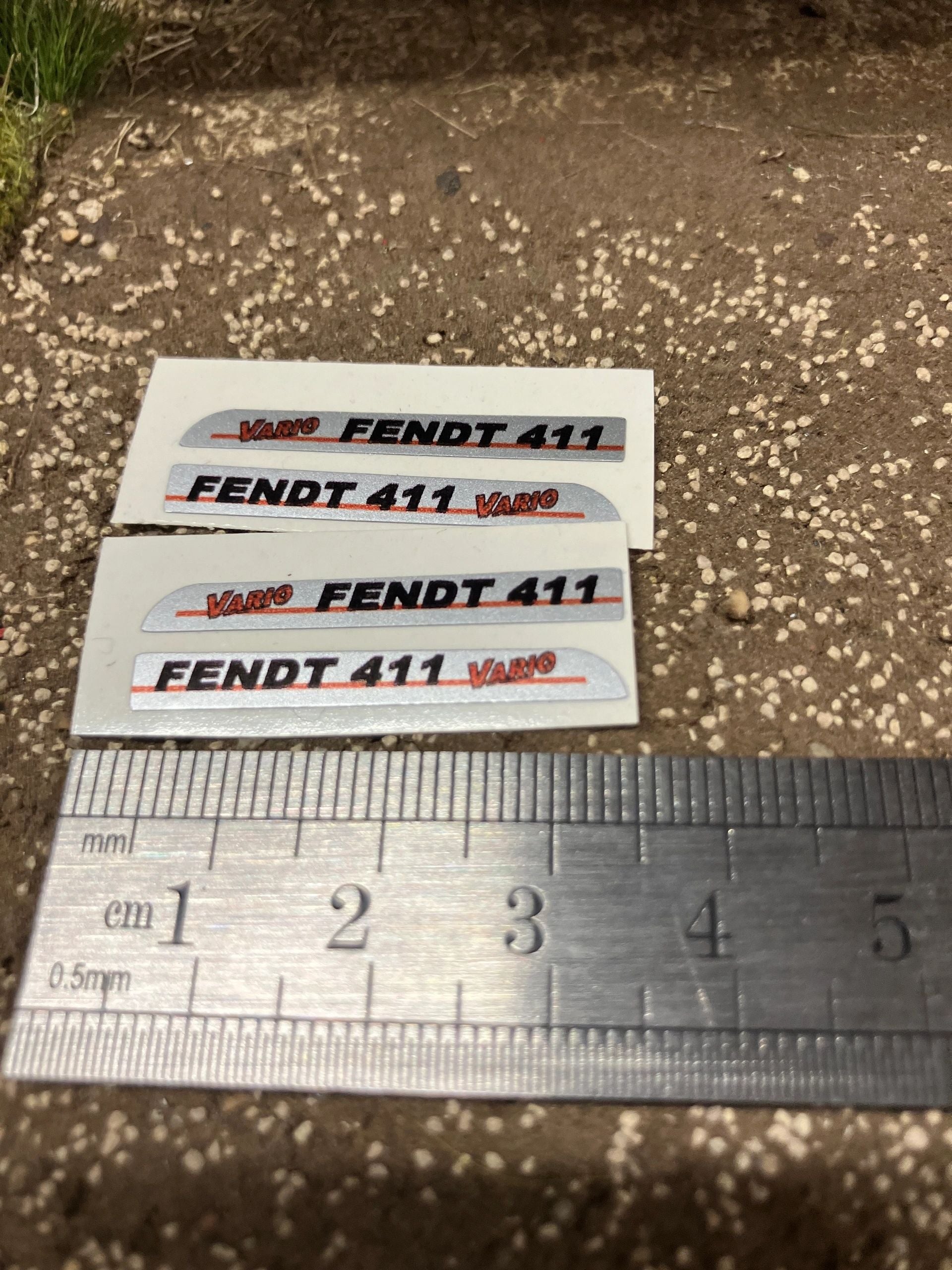 Fendt 411 Tractor Silver black red decals Professional pre cut High quality vinyl farm machinery decals 1:32 scale Image