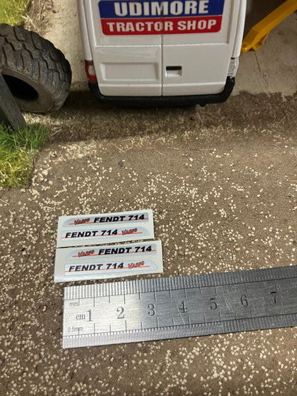 Fendt 714 Tractor Silver black red decals Professional pre cut High quality vinyl farm machinery decals 1:32 scale Image 3
