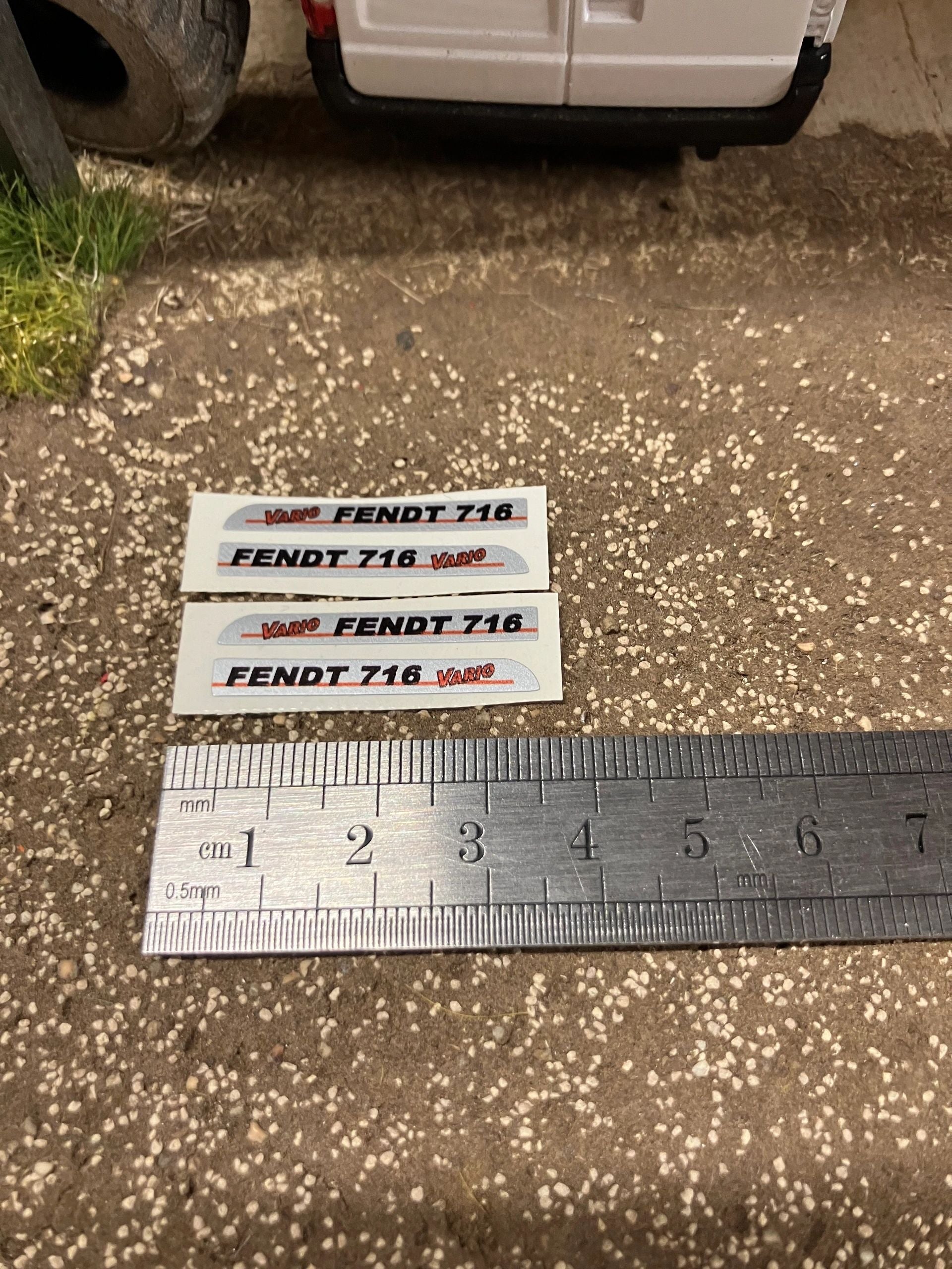 Fendt 716 Tractor Silver black red decals Professional pre cut High quality vinyl farm machinery decals 1:32 scale Image
