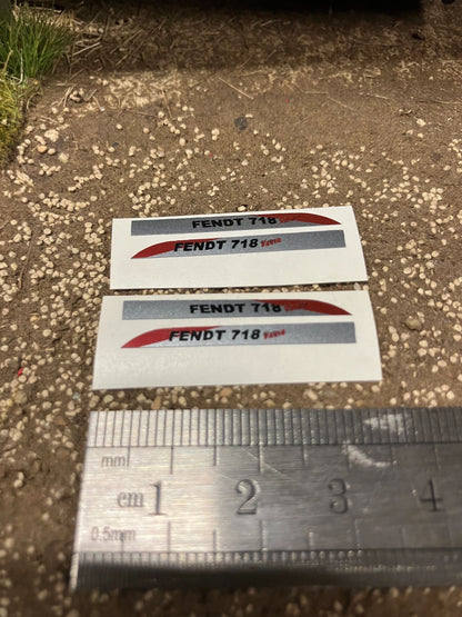 Fendt 718 Tractor Silver black red decals Professional pre cut High quality vinyl farm machinery decals 1:32 scale Image 2