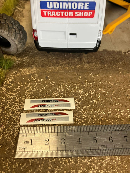 Fendt 720 Tractor Silver black red decals Professional pre cut High quality vinyl farm machinery decals 1:32 scale Image