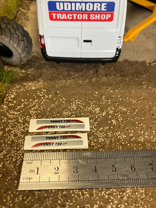 Fendt 720 Tractor Silver black red decals Professional pre cut High quality vinyl farm machinery decals 1:32 scale Image