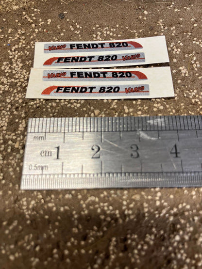 Fendt 820 Tractor Silver black red decals Professional pre cut High quality vinyl farm machinery decals 1:32 scale Image