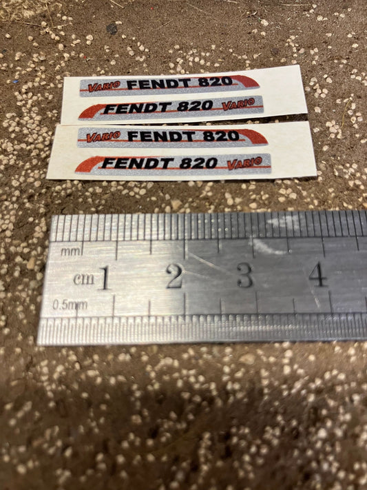 Fendt 820 Tractor Silver black red decals Professional pre cut High quality vinyl farm machinery decals 1:32 scale Image