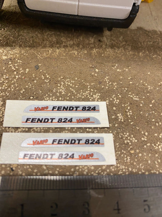Fendt 824 Tractor silver black red decals Professional pre cut High quality vinyl farm machinery decals 1:32 scale Image