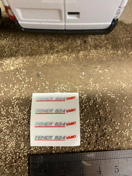 Fendt 824 Tractor silver red decals Professional pre cut High quality vinyl farm machinery decals 1:32 scale Image