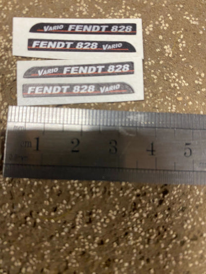 Fendt 828 Tractor black silver red decals Professional pre cut High quality vinyl farm machinery decals 1:32 scale Image