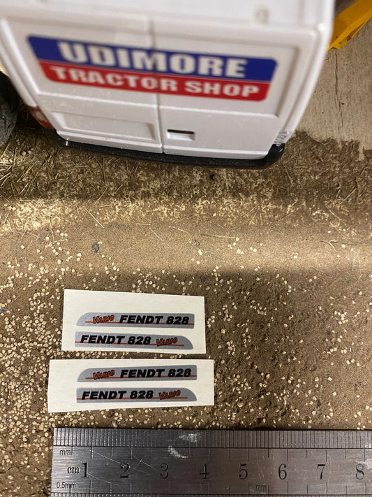 Fendt 828 Tractor silver black red decals Professional pre cut High quality vinyl farm machinery decals 1:32 scale Image