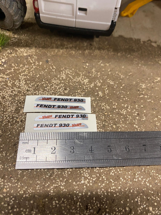 Fendt 930 Tractor silver black red decals Professional pre cut High quality vinyl farm machinery decals 1:32 scale Image