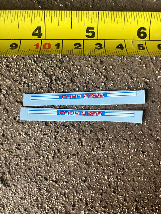 Ford 3000 Tractor Professional pre cut High quality vinyl bonnet decals farm machinery Britains 1:32 scale Image
