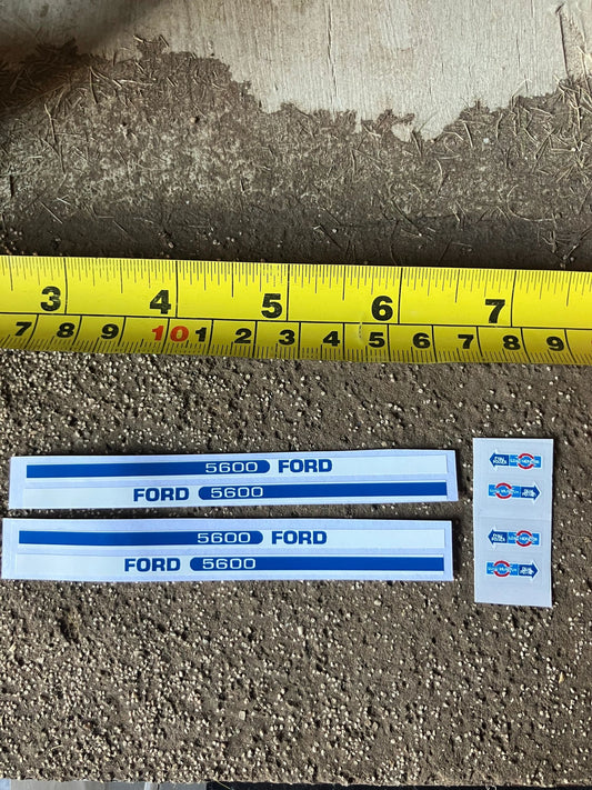 Ford 5600 Pre cut Professional High quality vinyl 8 x bonnet decals farm machinery Britains 1:32 scale Image