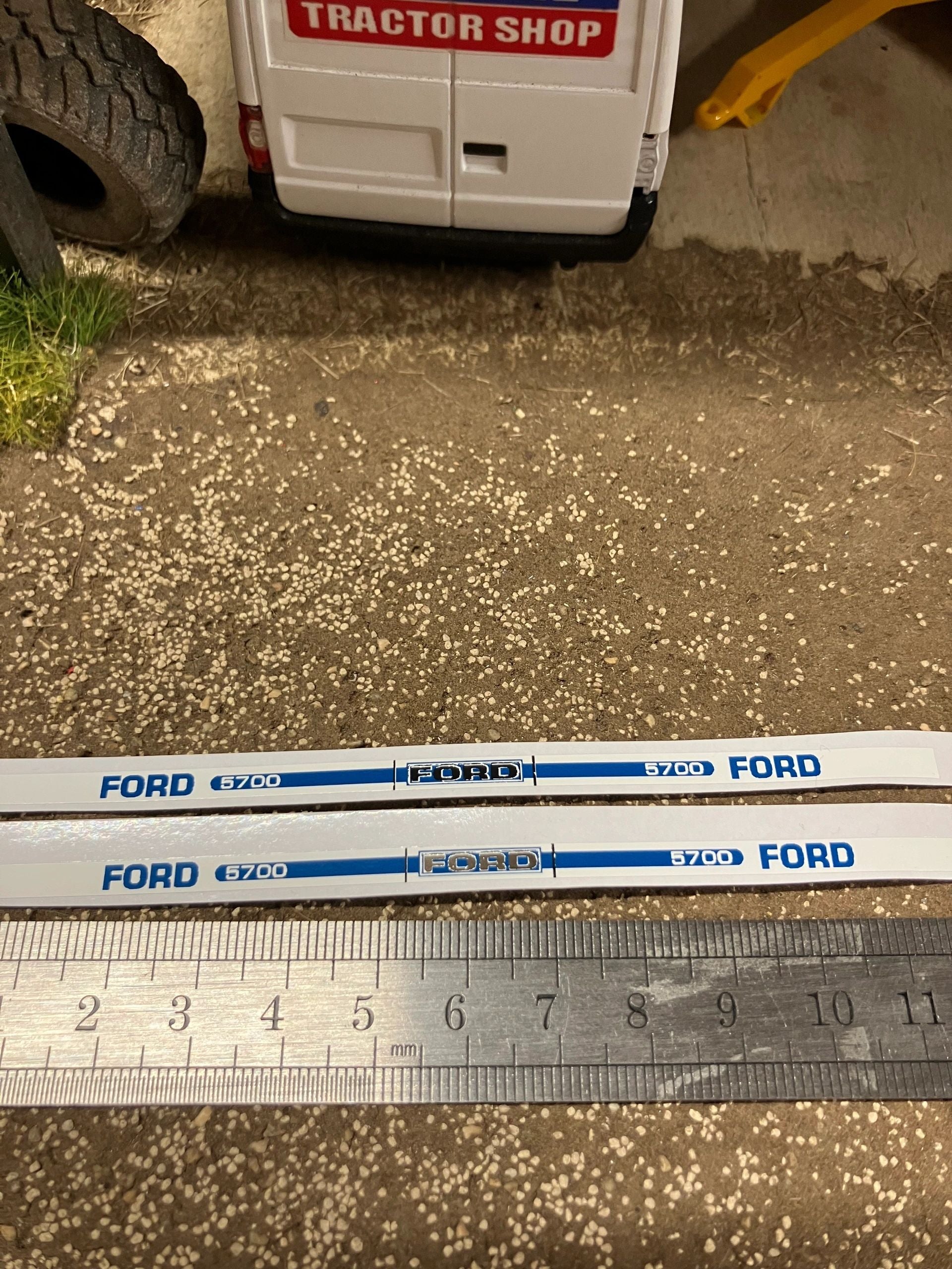 Ford 5700 Tractor metallic reflective silver Professional pre cut High quality vinyl bonnet decals farm machinery Britains decals 1:32 scale Image 3