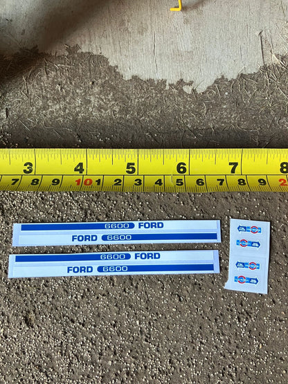 Ford 6600 Tractor UH Pre cut professional High quality vinyl 8 x bonnet decals farm machinery decals 1:32 scale Image