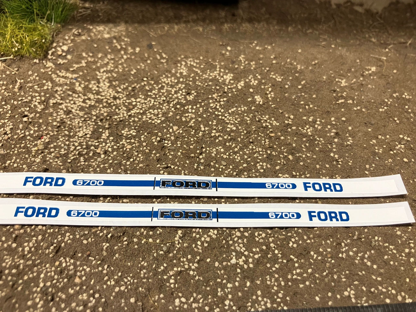 Ford 6700 Tractor metallic reflective silver Professional pre cut High quality vinyl bonnet decals farm machinery Britains decals 1:32 scale Image