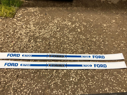 Ford 6700 Tractor metallic reflective silver Professional pre cut High quality vinyl bonnet decals farm machinery Britains decals 1:32 scale Image