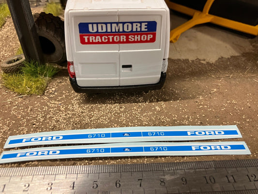 Ford 6710 mk 1 Tractor Professional pre cut High quality vinyl bonnet decals farm machinery Britains decals 1:32 scale Image
