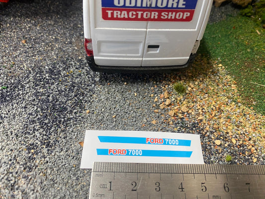 Ford 7000 Tractor Professional pre cut High quality vinyl bonnet decals farm machinery Britains decals 1:32 scale Image