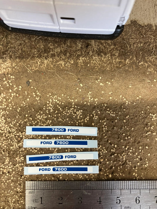Ford 7600 Tractor 35mm Professional pre cut High quality vinyl bonnet decals farm machinery Britains decals 1:32 scale Image