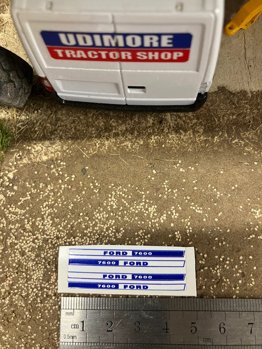 Ford 7600 Tractor 45mm Professional pre cut High quality vinyl bonnet decals farm machinery Britains decals 1:32 scale Image