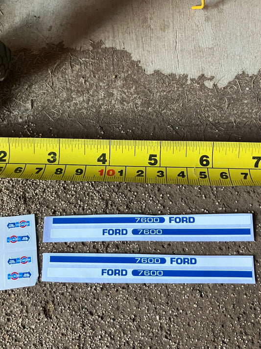 Ford 7600 Tractor Professional pre cut High quality vinyl bonnet decals farm machinery Britains decals 1:32 scale Image