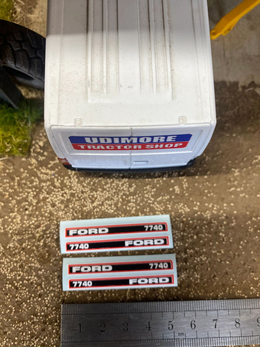 Ford 7740 Tractor 50mm Professional pre cut High quality vinyl bonnet decals farm machinery Britains decals 1:32 scale Image