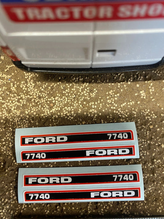 Ford 7740 Tractor 50mm Professional pre cut High quality vinyl bonnet decals farm machinery Britains decals 1:32 scale Image 2