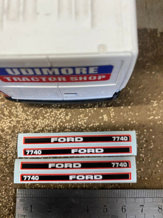 Ford 7740 Tractor 65mm Professional pre cut High quality vinyl bonnet decals farm machinery Britains decals 1:32 scale Image