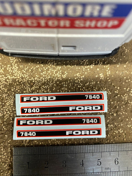 Ford 7840 Tractor 50mm Professional pre cut High quality vinyl bonnet decals farm machinery Britains decals 1:32 scale Image