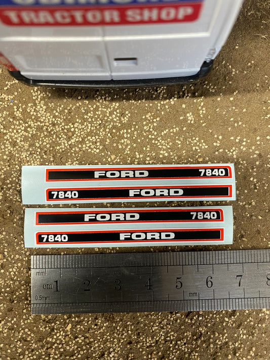 Ford 7840 Tractor 65mm Professional pre cut High quality vinyl bonnet decals farm machinery Britains decals 1:32 scale Image