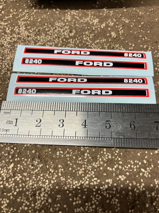 Ford 8240 Tractor 65mm Professional pre cut High quality vinyl bonnet decals farm machinery Britains decals 1:32 scale Image