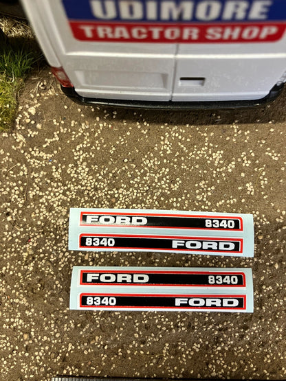 Ford 8340 Tractor 50mm Professional pre cut High quality vinyl bonnet decals farm machinery Britains decals 1:32 scale Image