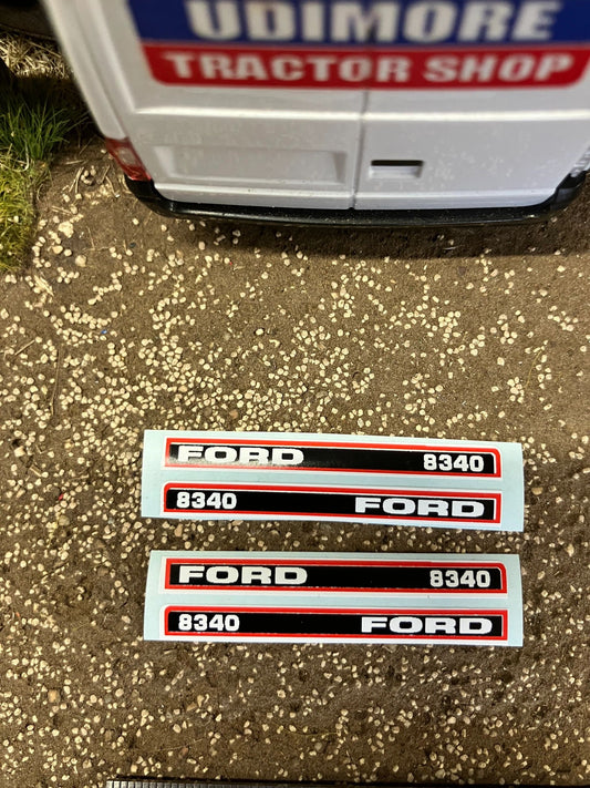 Ford 8340 Tractor 50mm Professional pre cut High quality vinyl bonnet decals farm machinery Britains decals 1:32 scale Image