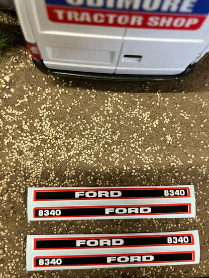 Ford 8340 Tractor 65mm Professional pre cut High quality vinyl bonnet decals farm machinery Britains decals 1:32 scale Image