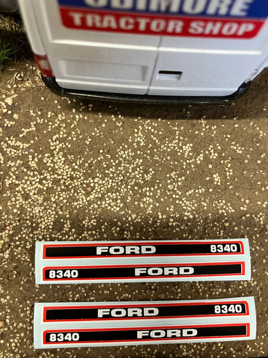 Ford 8340 Tractor 65mm Professional pre cut High quality vinyl bonnet decals farm machinery Britains decals 1:32 scale Image