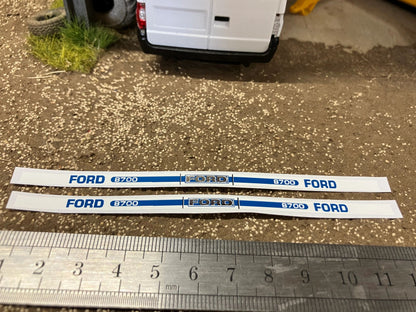 Ford 8700 Tractor metallic reflective silver Professional pre cut High quality vinyl bonnet decals farm machinery Britains decals 1:32 scale Image