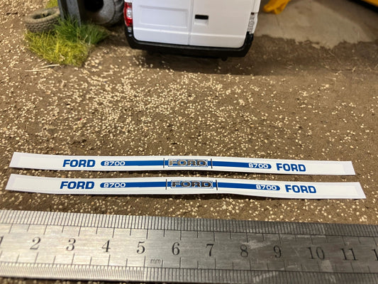 Ford 8700 Tractor metallic reflective silver Professional pre cut High quality vinyl bonnet decals farm machinery Britains decals 1:32 scale Image
