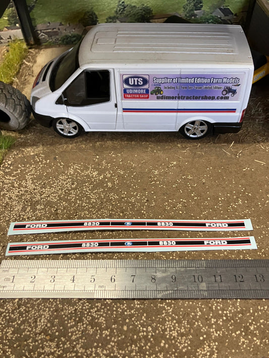 Ford 8830 Tractor Professional pre cut High quality vinyl bonnet decals farm machinery Britains decals 1:32 scale Image
