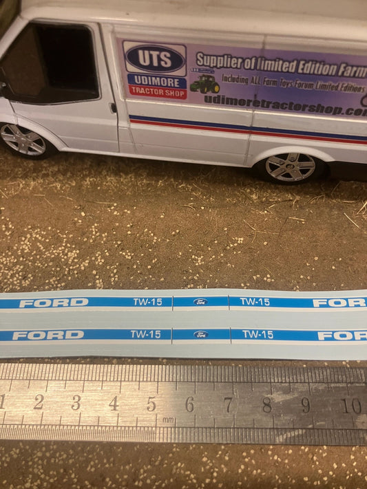 Ford TW15 mk 1 Tractor Professional pre cut High quality vinyl bonnet decals farm machinery Britains decals 1:32 scale Image