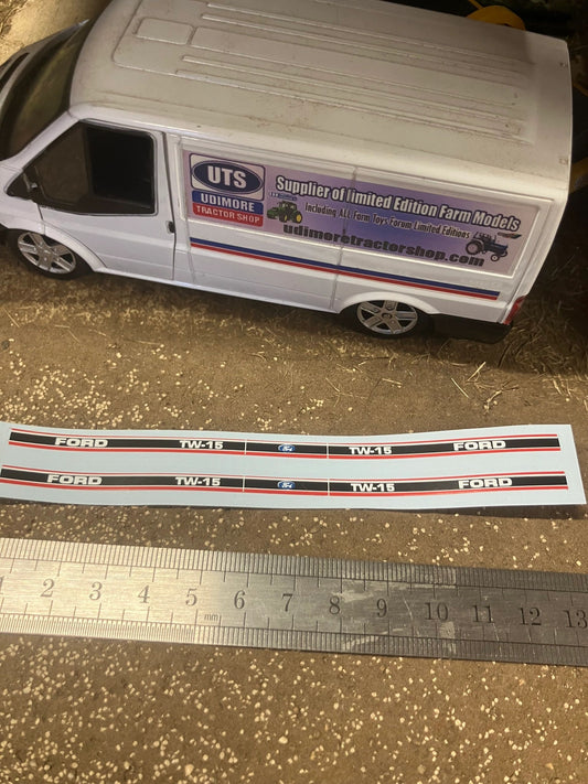 Ford TW15 mk 2 Tractor Professional pre cut High quality vinyl bonnet decals farm machinery Britains decals 1:32 scale Image