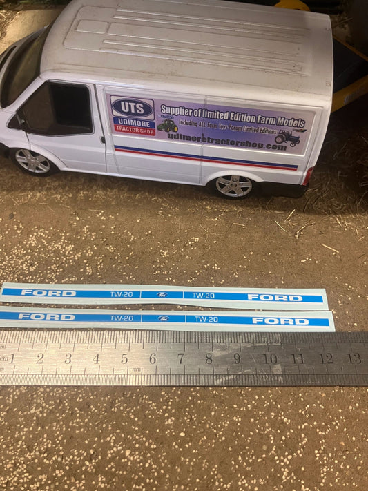 Ford TW20 mk 2 Tractor Pre cut professional High quality vinyl bonnet decals farm machinery Britains decals 1:32 scale Image