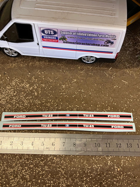 Ford TW25 mk 2 Tractor Pre cut professional High quality vinyl 4 bonnet decals farm machinery Britains decals 1:32 scale Image
