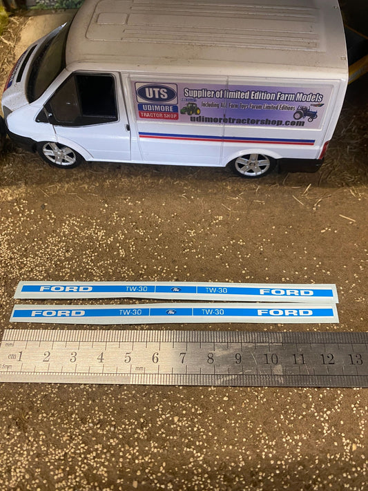 Ford TW30 Tractor Pre cut professional High quality vinyl 4 bonnet decals farm machinery Britains decals 1:32 scale Image