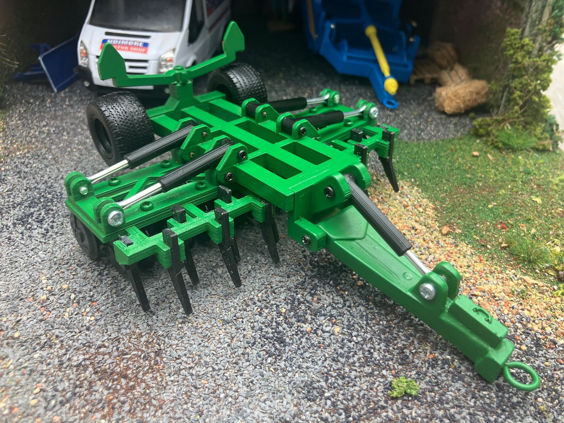 Green 3.3m double folding press cultipress 1:32 scale conversion great plains Image 7