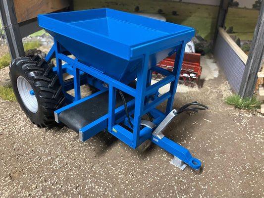 Hand made Scratch built Blue 8 tonne Stonecart Gravel trailer 1:32 scale Image