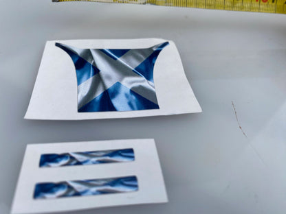 High quality vinyl set of 3 decals Scotland Scottish flags 1:32 scale Tractors farm machinery trucks Image