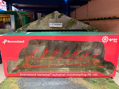Rare Agrar-Toy Kverneland Variomat PB100 7-Furrow Reversible Plough 1:32 Scale – Boxed Obsolete